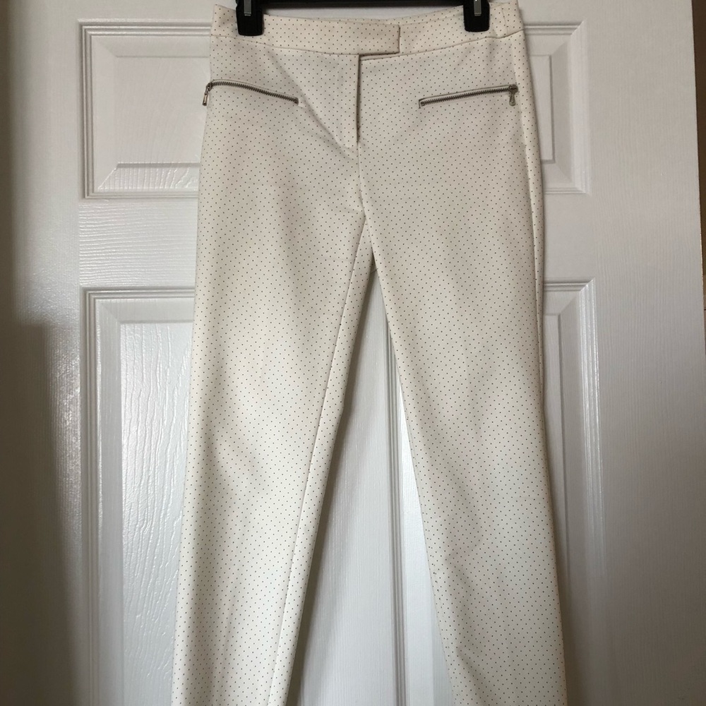 Zara basics white dot pants